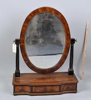 Large Neoclassical Inlaid Mahogany Dressing Mirror