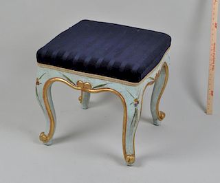 Louis XV Style Painted & Gilt Footstool