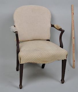 George III Upholstered Open Arm Chair