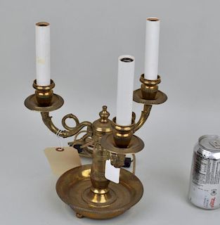 French Brass Three Light Boulliotte Lamp