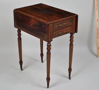 Rosewood Boulle Work Two Drawer Work Table