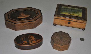 Estate Group Four Inlaid Boxes