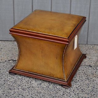 Regency Style Leather Ottoman/Trunk