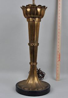 Brass Neoclassical Style Table Lamp, Marble Base