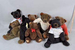 Group Eight Large Toy Teddy Bears