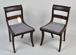 Pair NY Federal Saber Leg Chairs