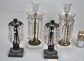 Two Pair Classical Lustre & Prism Candlesticks