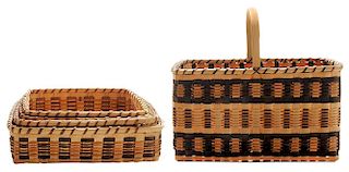 Five Cherokee White Oak Baskets