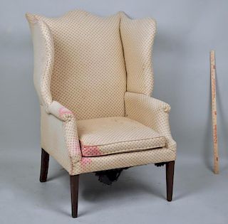 Hepplewhite Style Upholstered Wing Chair
