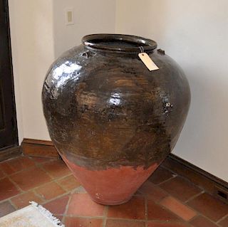 Large Glazed Pottery Storage Jar