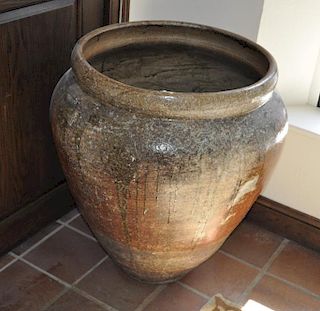 Large Glazed Terra Cotta Pot