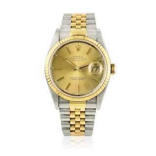 Rolex Oyster Perpetual Datejust Ref. 16233 in 18K Gold and Steel