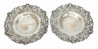 Pair Graff Washbourne Dunn Sterling Silver Dishes