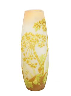 Tall Galle Art Glass Vase