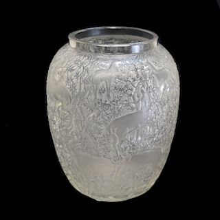 Rene Lalqiue Biches Art Glass Vase