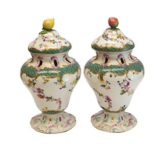 Meissen Porcelain Pot Pourri Vases