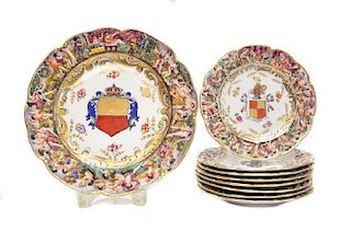 Capodimonte Armorial Porcelain Plates