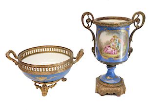 French Porcelain Bowl & Vase