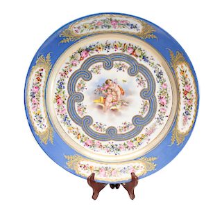 Large Sevres Porcelain Charger, 19th Century