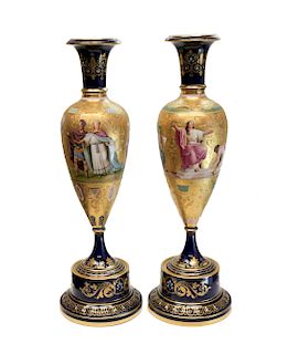 Pair Royal Vienna Porcelain Vases