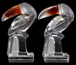 Pr. Daum Frosted & Clear Toucan Figures