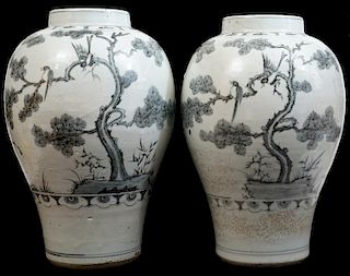 Pr. Large Ceramic Korean Vases