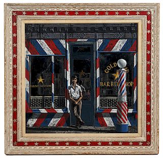 Jack Frankfurter 'Americana' Oil Painting