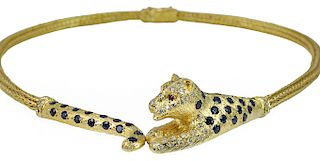 18kt Yellow Gold Panther Necklace