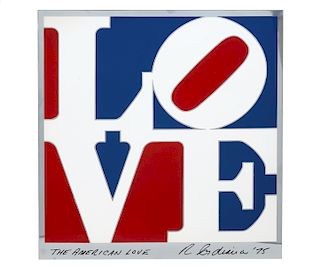 Robert Indiana 'American Love' Enamel on Aluminum