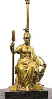 French Neoclassical Manner Athena Table Lamp
