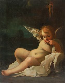 After Bartolomeo Schedoni "Cupid" 19th C. Oil