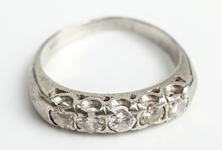 Platinum & 5 Diamonds Ring, Vintage
