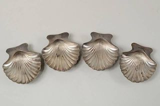 Four Tiffany & Co. Silver Shell Dishes