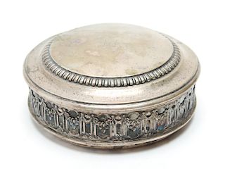 German Continental Silver Round Covered Bowl