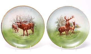 Altwasser German Porcelain Deer Cabinet Plates, 2