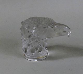 Lalique Crystal Eagle Head Paperweight