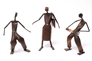 Welded Metal Modern Figural Sculptures, Group of 3