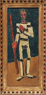 Neill Mallow "Figure with Spear" Oil on Canvas