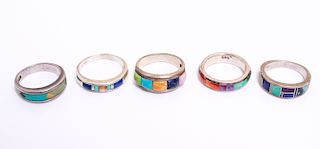 South Western Silver & Colored Hard Stones Rings 5