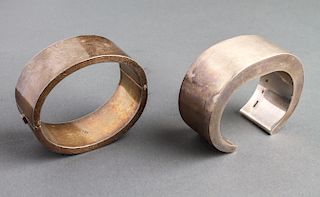 Sterling Silver Modern Cuff Bracelets, 2