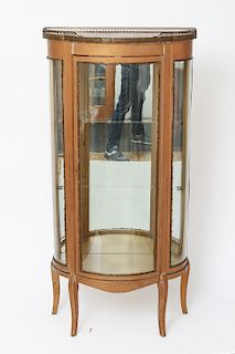 French Louis XVI Manner Marble Top Vitrine