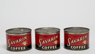 Savarin Coffee Cans, Vintage 1930s, Set of 3