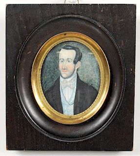 Miniature W/C On Ivory "Portrait Luther Blevin"