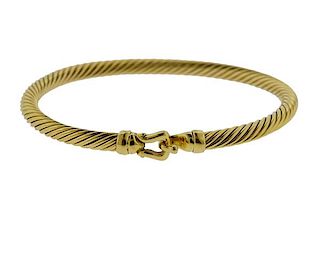 David Yurman 18K Gold Cable Buckle Bracelet