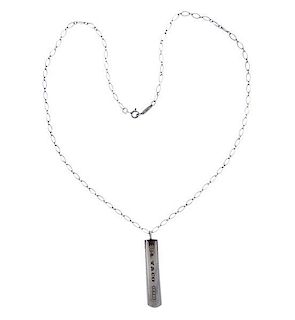 Tiffany &amp; Co 1837 Sterling Silver Bar Pendant Necklace