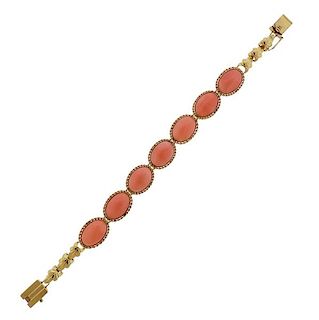 14k Gold Coral Bracelet 