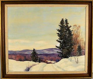 Cecil Vezin Grant "Winter Landscape" O/C