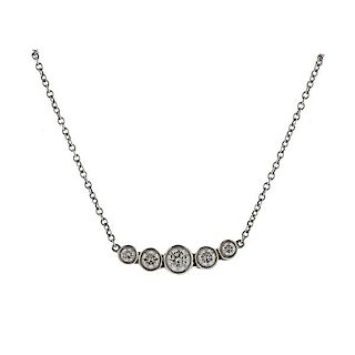 Tiffany &amp; Co Platinum Diamond Pendant Necklace 