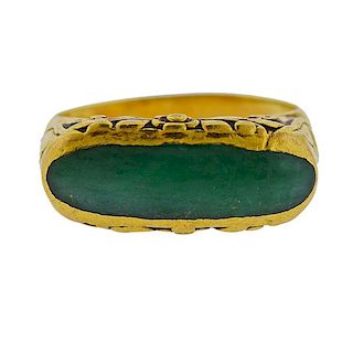 22K Gold Jade Ring
