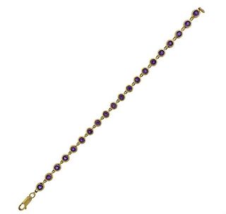 14K Gold Purple Stone Bracelet